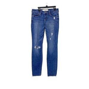 Abercrombie & Fitch The Super Skinny Jeans Size 25 0 Distressed Low Rise Women